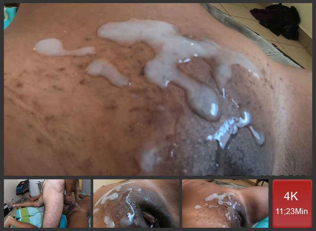 AFRICAN TEEN COVERED WITH HOT CUM